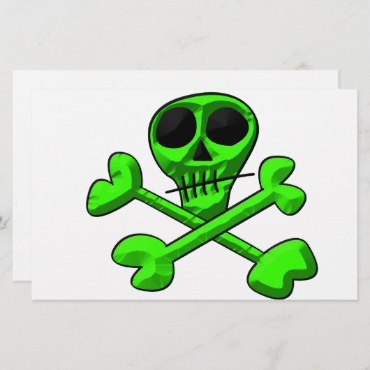 Schädel Briefpapier (Vorne/Hinten)