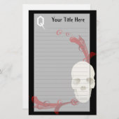 Schädel-Briefpapier Briefpapier (Vorne/Hinten)