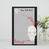 Schädel-Briefpapier Briefpapier (Stehend Vorderseite)