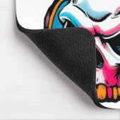 Schädel bunt mit Kopfhörern Mousepad (Ecke)