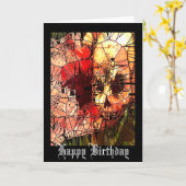 Schädel-Buntglas-Geburtstags-Karte Karte (Gelbe Blume)