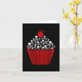 Schädel Cupcake Karte (Gelbe Blume)
