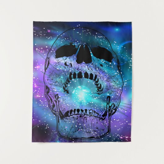 Schädel, der den Planeten verbraucht - Schädel Wandteppich (Vorderseite)