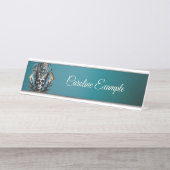 Schädel, der die mystische Aura verkörpert Schreibtischnamensplakette (Vorderseite )