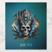 Schädel, der die mystische Aura verkörpert Weinetikett (Einzelnes Label)