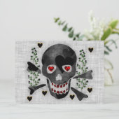 Schädel der Herzen Einladung (Stehend Vorderseite)