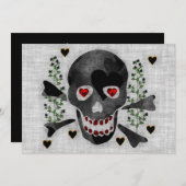 Schädel der Herzen Einladung (Vorne/Hinten)