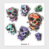 Schädel des Funks Aufkleber (Blatt)