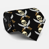 Schädel des Piraten-3D und gekreuzte Schwerter Krawatte (Gerollt)