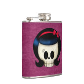 Schädel des Rockabilly Mädchens Flachmann (Rechts)