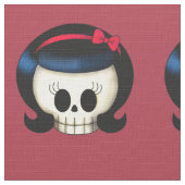 Schädel des Rockabilly Mädchens Stoff (Nahaufnahme)