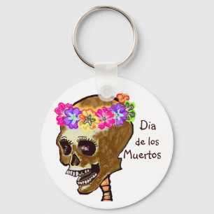 Schädel Dia de Los Muertos Schlüsselanhänger