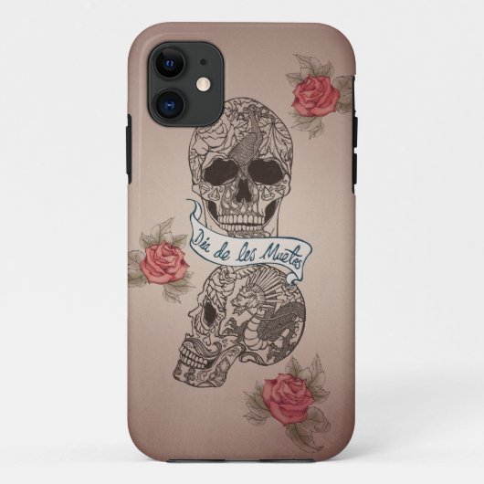 Schädel Dia De Los Muertos Sugar Case-Mate iPhone Hülle (Rückseite)