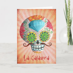 Schädel Dia de Los Muertos Sugar mit den Karte