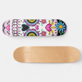 Schädel Dia de Los Muertos Sugar Skateboard (Horizontal)