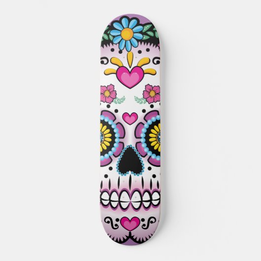 Schädel Dia de Los Muertos Sugar Skateboard (Vorderseite)