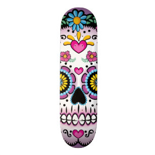 Schädel Dia de Los Muertos Sugar Skateboard