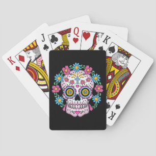 Schädel Dia de Los Muertos Sugar Spielkarten