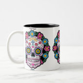 Schädel Dia de Los Muertos Sugar Zweifarbige Tasse (Links)