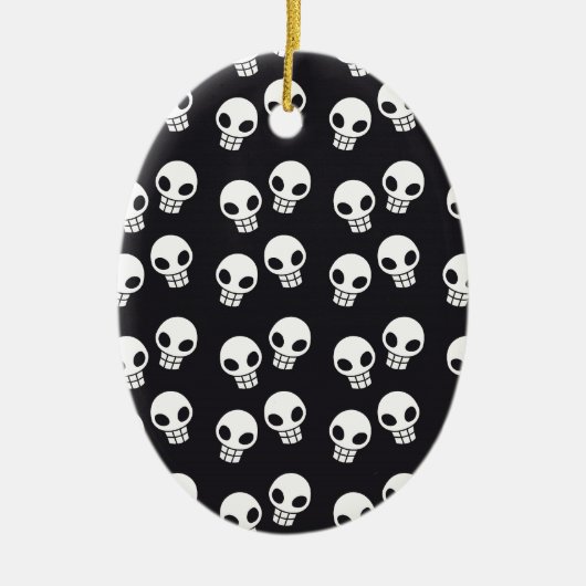 Schädel-Druck Keramik Ornament (Vorne)