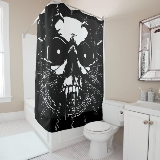 Schädel Duschvorhang (Beispiel)