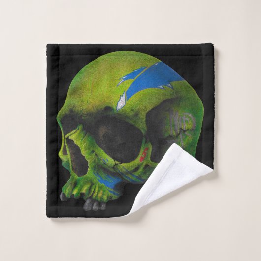 Schädel Eclipse Badhandtuch Set (Waschlappen)