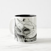 Schädel einer Giraffe Zweifarbige Tasse (Vorderseite Links)