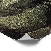 Schädel eines Skeletts mit brennender Zigarette Poster (Ecke)