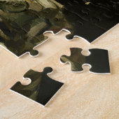 Schädel eines Skeletts mit brennender Zigarette Puzzle (Seite)