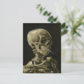 Schädel eines Skeletts mit brennender Zigarette, V Postkarte (Stehend Vorderseite)