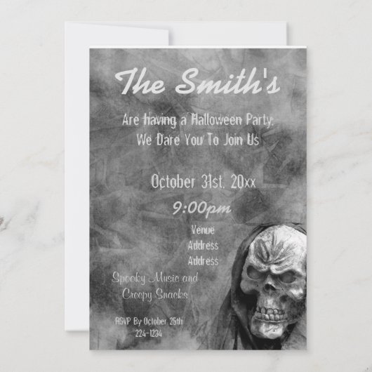 Schädel Einladung (Rückseite)