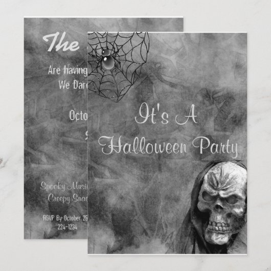 Schädel Einladung (Vorne/Hinten)