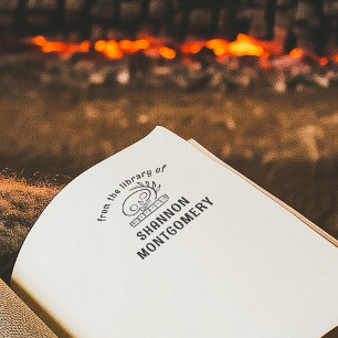 Schädel-Exlibris Aus Der Bibliothek Von Ihrem Name Gummistempel