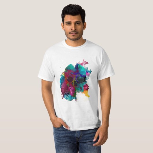 Schädel,- Explosion der Tinte ,(Skull -, Ink T-Shirt (Vorne ganz)