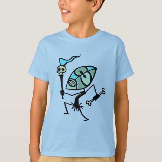 Schädel-Fackel Tiki Tänzer-Shirt durch Tiki tOny T-Shirt (Vorderseite)