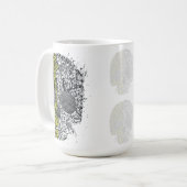 Schädel Farbiger Stil Kaffeetasse (Vorderseite Links)