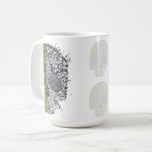 Schädel Farbiger Stil Kaffeetasse (Vorderseite Links)
