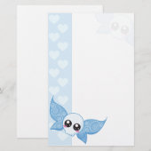 Schädel-Fee - Blau Briefpapier (Vorne/Hinten)