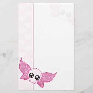 Schädel-Fee-Rosa Briefpapier