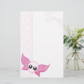 Schädel-Fee-Rosa Briefpapier (Stehend Vorderseite)