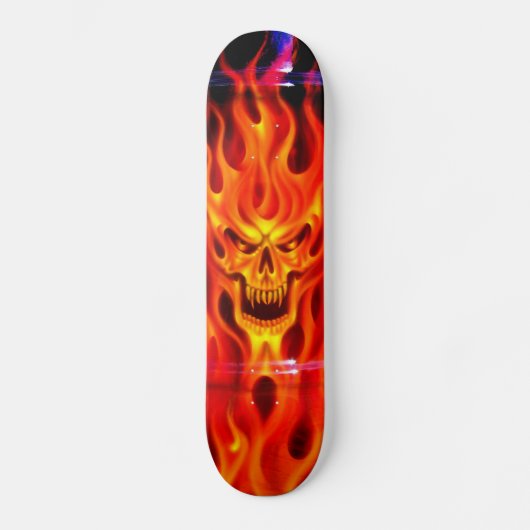 Schädel-Feuer - Skate-Plattform Skateboard (Vorderseite)
