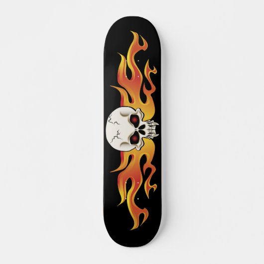 Schädel FlammensFanged Skateboard (Vorne)