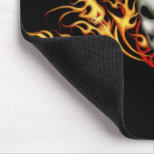 Schädel flammt   Mousepad - Schwarzrückseite (Ecke)