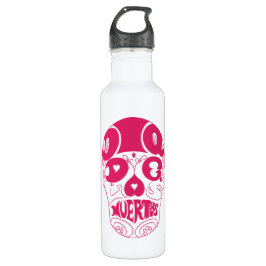Schädel-Flasche Dia De Los Muertos Pink Edelstahlflasche