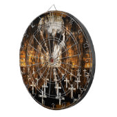 Schädel, Friedhof, Grunge, Goth, Creepisches Kunst Dartscheibe (Vorderseite rechts)