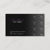 Schädel-Friseursalon-Visitenkarte Visitenkarte (Rückseite)