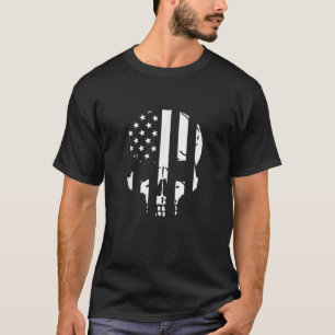 Schädel für Frauen und Männer USA Flagge Patrioti T-Shirt