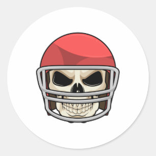 Schädel-Fußballhelm Runder Aufkleber