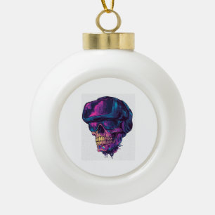 Schädel-Gamer-Modus Keramik Kugel-Ornament