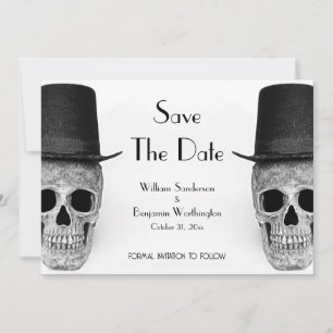 Schädel Gay Herr und Herr Schwarz-Weiß Vintage Ret Save The Date